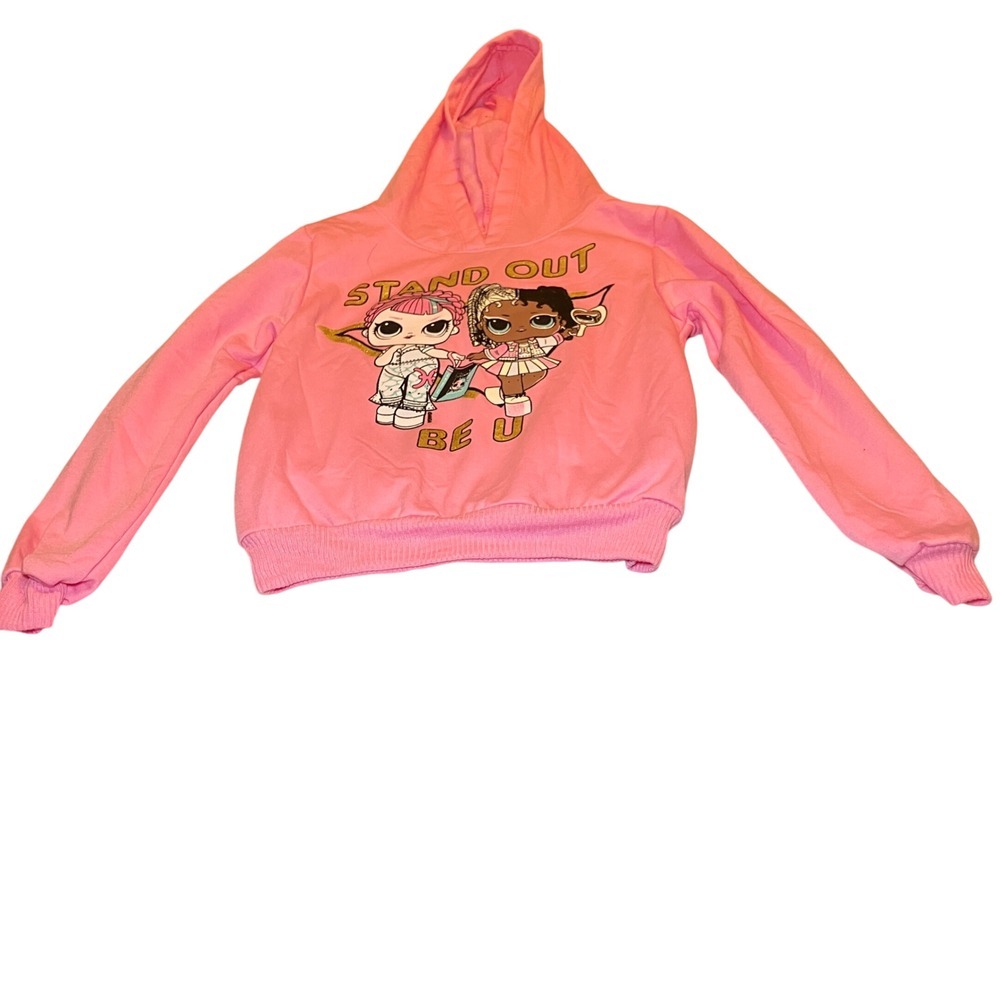 LOL Surprise Girls Size CH 4T Pink Hoodie Stand Out Be U Graphic Sweatshirt